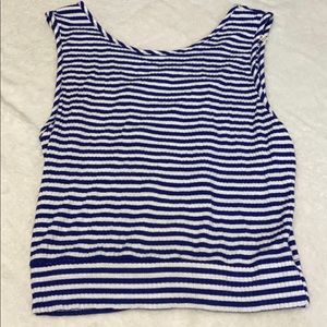 Color story white blue stripes tank with crosses L